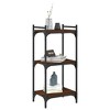 vidaXL Bookcase 3-Tier Brown Oak 15.7 in.x11.8 in.x33.9 in. Engineered Wood - 3 of 4