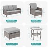 Sonkuki 9 Pieces Patio Sofa with Ottomans Set, All-Weather PE Rattan Wicker, Patio Conversation Couch with Cushion - 3 of 4