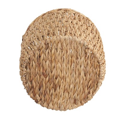 Tall Round Natural Wicker Storage Basket with Handles
