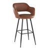 Fixed Faux Leather Contemporary Bar Stool with Low Back and Metal Legs for Home Bar or Kitchen (Set of 2) - 2 of 4