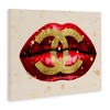 Stupell Industries Vibrant Red Sparkle Lips Fashion Designer Logo Canvas Wall Art - 3 of 4