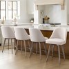 Bekrvio 26" Counter Height Swivel Bar Stools Set of 1/2/3/4–Mid-Century Barstools with Backs, Linen Upholstered & Wood Legs, for Kitchen Island - 4 of 4