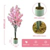 Artificial cherry blossom tree with pink flowers, realistic potted faux cherry blossom tree, handmade, suitable for indoor and outdoor home use - 2 of 4