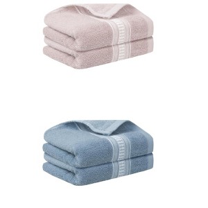 REGALWOVEN Plaid Soft Hand Towel for Bathroom Travel 4 Pcs - 1 of 4