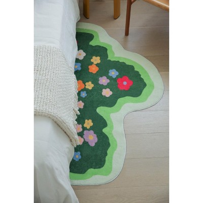 Lany Space Floral Irregular Runner, 2.5'x5'