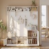 78.7" Tall Hall Tree with Bench and Shoe Storage, Modern Wood Entryway Bench with Coat Rack, 4 Hanging Hooks, 3 Open Compartments for Hallway, Black - 3 of 4