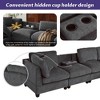 U-style Upholstered Modular Sectional Sofa with Removable Storage Ottoman, 2 hidden cup holders, CENGHU Sectional Couches for Living Room Apartment - 4 of 4