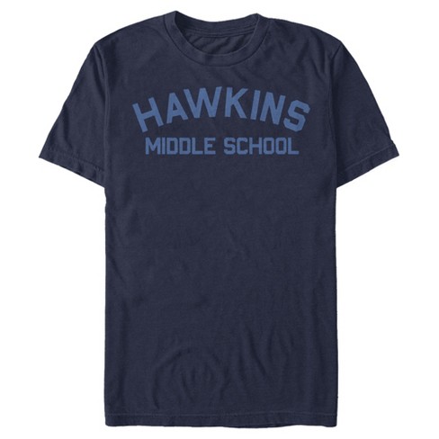 Men's Stranger Things Hawkins Middle School Cubs Logo T-shirt - Navy Blue - 3x Large : Target