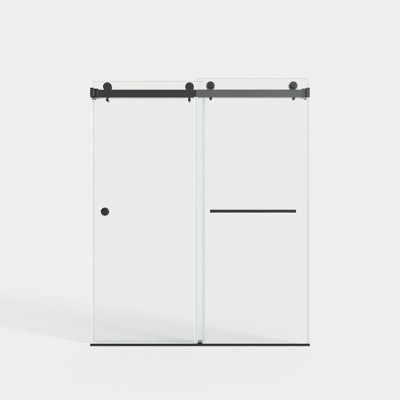 Lirago Frameless Double Sliding Shower Door Tempered Glass with Easy-Clean Coating Reversible Installation Silent Stainless Steel Rail 60" x 72"