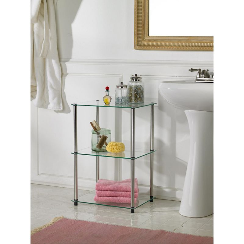 Classic Glass Tall 3 Tier End Table - Breighton Home, 5 of 6