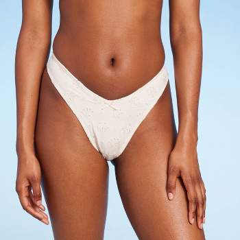 Women's Pointelle V-Front Extra Cheeky Extra High Leg Bikini Bottom - Wild Fable™