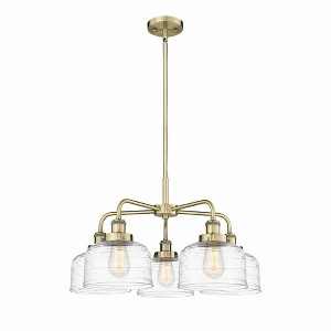 Bell - 5 Light Stem Hung Chandelier In Art Deco Style-14.75 Inches Tall and 26 Inches Wide - 1 of 1