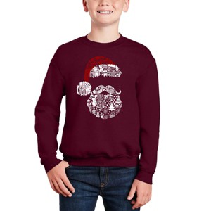 LA Pop Art Santa Pics - Boy's Word Art Crewneck Sweatshirt - 1 of 4
