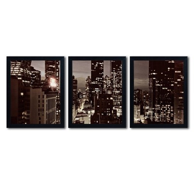 3pc NYC After Dark by Ariane Moshayedi - Trademark Fine Art