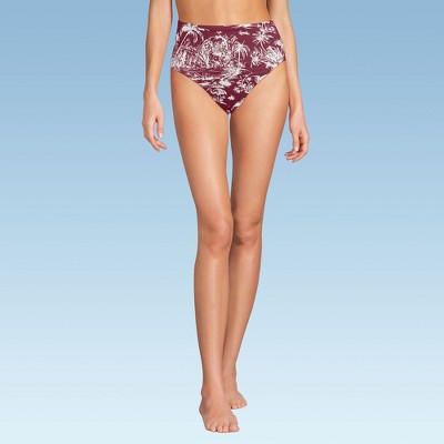 Lands' End Women's Chlorine Resistant Smoothing Control High Waisted Bikini Bottoms