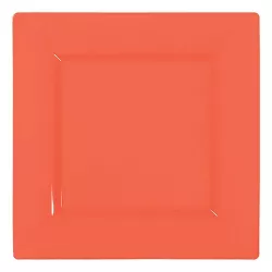 Smarty Had A Party 6.5" Tropical Coral Square Plastic Cake Plates (120 Plates)