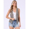 INSPIRE CHIC Women's Floral Crochet Hollow Out Sleeveless Open Front Vest Cardigan - 2 of 4
