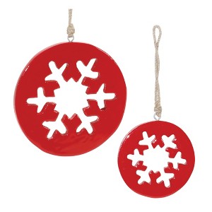 Melrose Wood Snowflake Ornament (Set of 12) - 1 of 4