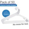 Heshberg Plastic Hangers with Hooks White 50 Pack - 2 of 4