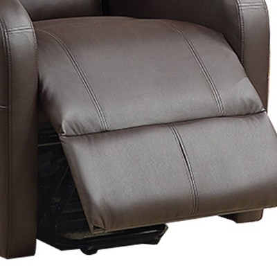 Ricardo Brown Faux Leather Swivel Recliner with Power Lift