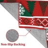 Christmas Area Rug, Washable Ultra-Thin Non-Slip Holiday Carpet with Reindeer & Snowflake Print for Living Room Bedroom Entryway, Red - 3 of 4