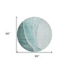 Teal Blue Aqua And Mint Green Abstract Washable Indoor Outdoor Area Rug - 3 of 4