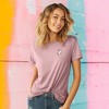 DALIX Heartly Ghost Embroidered Soft Cotton Short Sleeve T Shirt Womens - 2 of 4