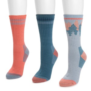 MUK LUKS Women's Hiking Heat Retainer Crew Sock 3 Pack - 1 of 4