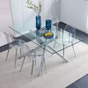 6Pcs Dining Chairs Set, Modern Transparent Kitchen Chairs With Metal Legs, Armless Clear Desk Side Chair, For Dining Room, Living Room - 2 of 4