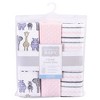 Hudson Baby Infant Girl Quilted Cotton Swaddle Wrap 3pk, Pink Safari, 0-3 Months - 2 of 4