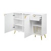 54" Gaines Kitchen and Dining Cabinet White High Gloss Finish - Acme Furniture: Wood Composite, 8 Shelves, 1 Drawer - 4 of 4