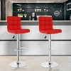 FDW Bar Stool Set of 2 Bar Stools Adjustable Height Swivel Counter Stools with PU Leather Seat and Chrome-Plated Metal Frame Bar Chairs - 2 of 4