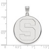 Black Bow Jewelry 14k White Gold Michigan State Spartans NCAA Extra Large Pendant - 2 of 3
