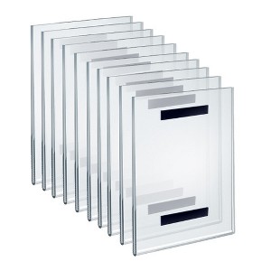 Azar Displays Clear Acrylic Magnet Back Sign Holder Frames 8.5" W x 11" H - Vertical / Portrait, 10-Pack - 1 of 4