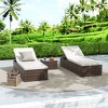 WestinTrends 3-Piece Outdoor Wicker Chaise Lounge Set with Side Table - 2 of 3
