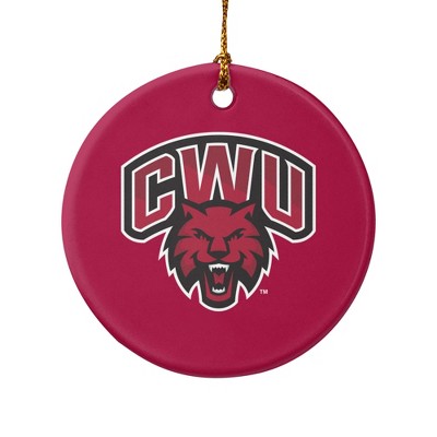 Central Washington University Primary Logo Porcelain Holiday Christmas Tree Ornament