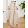 BLUEMING Womens Wide Leg Pants Belted High Waist Palazzo Pants Work Business Casual Flowy Trousers with Pockets - 4 of 4
