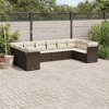 vidaXL Garden Sofa Set Brown, Cream White - 2 of 4