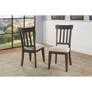 Asian Hardwoods Side Chair with Upholstered Seat, Schoolhouse Design and Tapered Legs (Set of 2) - 1 of 4
