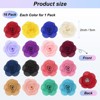 Unique Bargains Silk Alloy Created Camellia Flower Lapel Pin for Men Suit 2 x 1.3 inch 16 Pcs - 3 of 4
