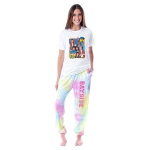 Saved By The Bell Womens' Character Bayside TV Show Sleep Pajama Set Multicolored - 1 of 4