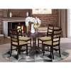 5-Piece Round Cappuccino Finish Solid Wood Top Dining table with 4 Chairs with - 2 of 4