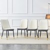Gulches White and Dark Gray Dual Tone PU Leather Modern Dining Chair Set of 4 with Black Metal Legs - 4 of 4