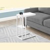 Vynxaria Contemporary C-Shaped Accent Table - White Laminate & White Metal, 18.25" L x 10.25" W x 25.25" H - 2 of 4