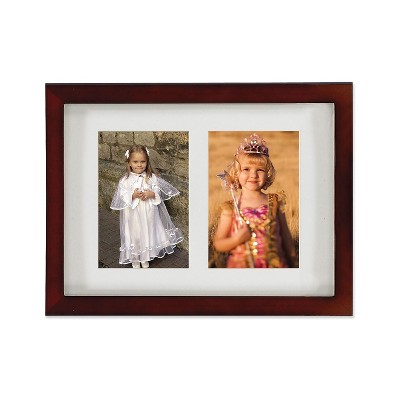 Lawrence Frames Images Collection 4" x 6" Wood Walnut Brown Double Picture Frame 765124