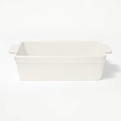 GoodCook Ceramic Stoneware 9x5 inch Loaf Pan, 1.3 quart white