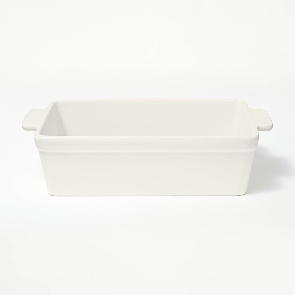 Photos - Pan 1.5qt Rectangle Stoneware Loaf Dish Cream - Figmint™