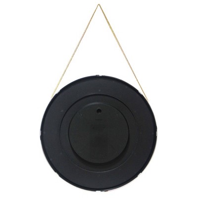 17.5" Round Gold Framed Wall Mirror with Metal Chain