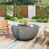 35" Outdoor Patio Coffee Table,Indoor Irregular Cement Coffee Table,Water Resistant Table For Garden Backyard,No Assembly Required-Coolbibila - 2 of 4