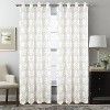 RT Designers Collection Crown Grommet Metallic Sheer Printed Doily Curtain Panel Pair 36" x 84" Taupe - 2 of 4